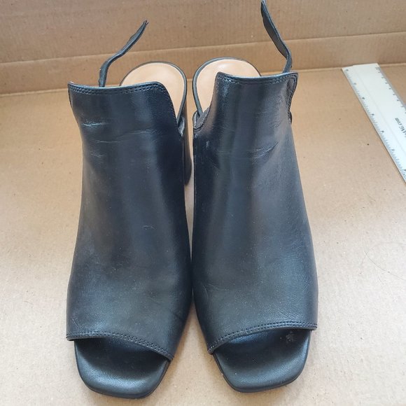 Black open toe ankle booties sz 7 - Picture 2 of 7
